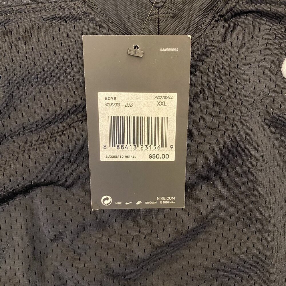 Nike Football Practice Jersey Black 908739 - 010 Boy’s Size XXL - 2XL - NWT $50 - Picture 11 of 14